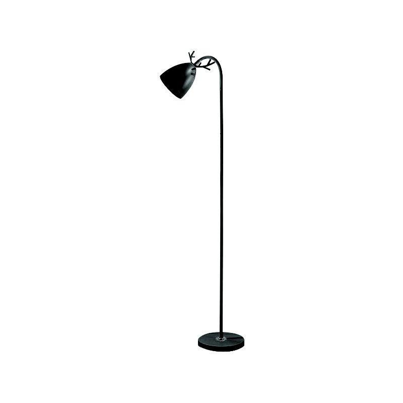 Macharoon arc tromba tonno pavimento luce metallizzata a bulbo singolo soggiorno in piedi con design di corna in nero/bianco/rosa