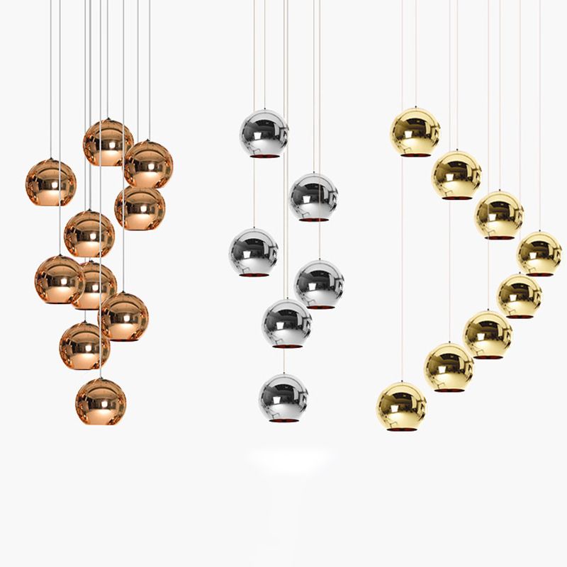 1 Light Glass Pendant Lighting Fixtures Modern Globe Dining Room Hanging Light Fixtures