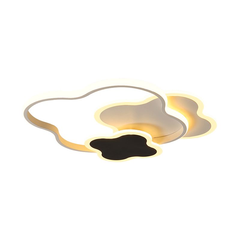 Geometrische Acryl Deckenleuchte Einfache Art Schwarz-Weiß LED Unterputzleuchte in Warm/Weiß Licht, 18"/21.5" Breite