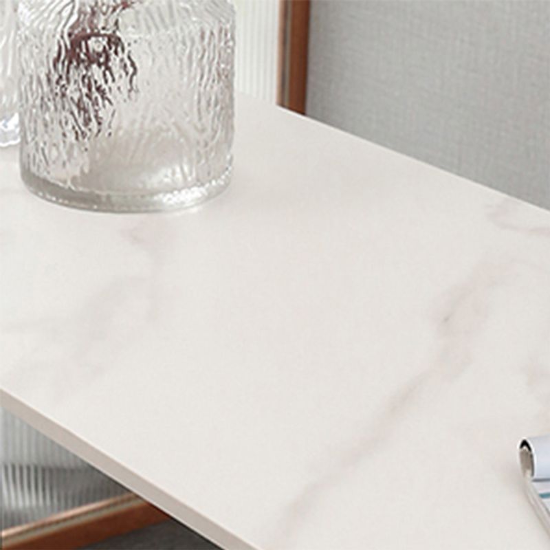 Industrial Style Bar Table Faux Marble Rectangle Bistro Bar Desk with Sled Base