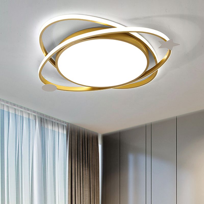 Ovale Deckenleuchte, moderne LED-Deckenleuchte aus Metall für Schlafzimmer