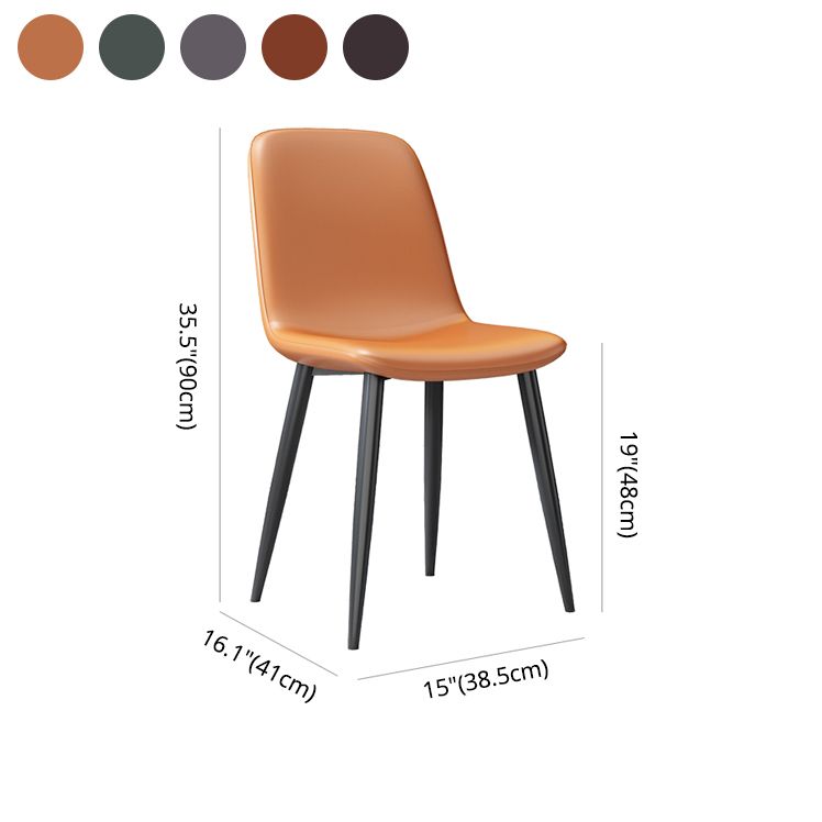 Sedia laterale della sala riunioni in pelle moderna sedia da pranzo solida.