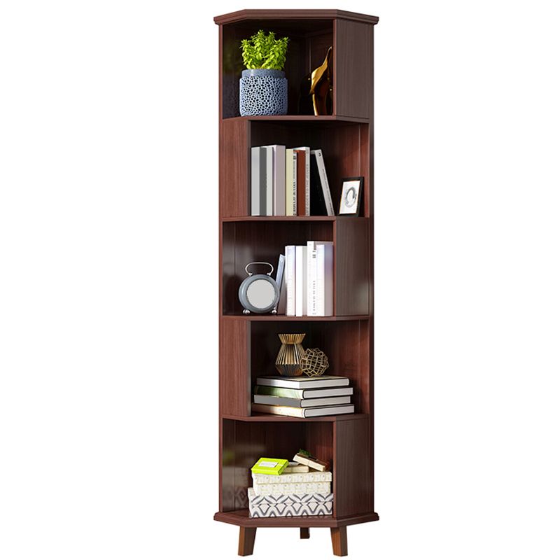 Brown / White Wooden Corner Chest, 15.75" Wide Accent Chest with Shelves