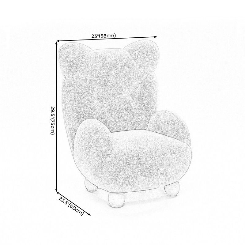 Wool Chair Arms Included Basic Four Legs Chair for Living Room
