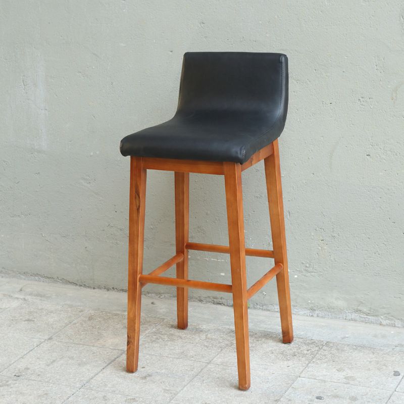 Modern Wood Stool Backrest Counter Stool Fabric Upholstered Furniture for Restaurant