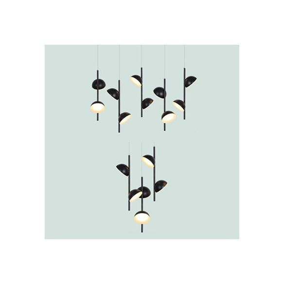 Postmodern Dome Pendant Light Metal 6/10 Lights Light Black / White Plafond pour salle à manger en lumière chaude / blanche