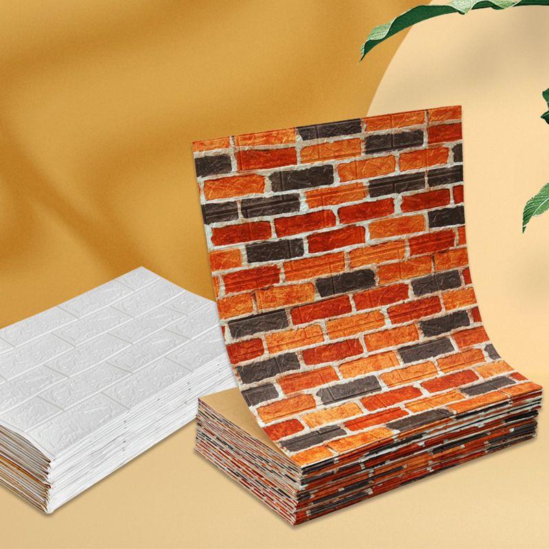Industrial Wall Plank 3D Brick Wall Panels Waterproof Stick Wall Tile Set of 10