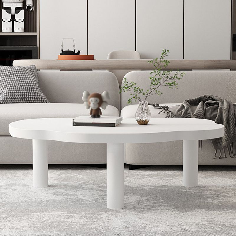 Scandinavian Coffee Cocktail Table Solid Wood Coffee Table in White