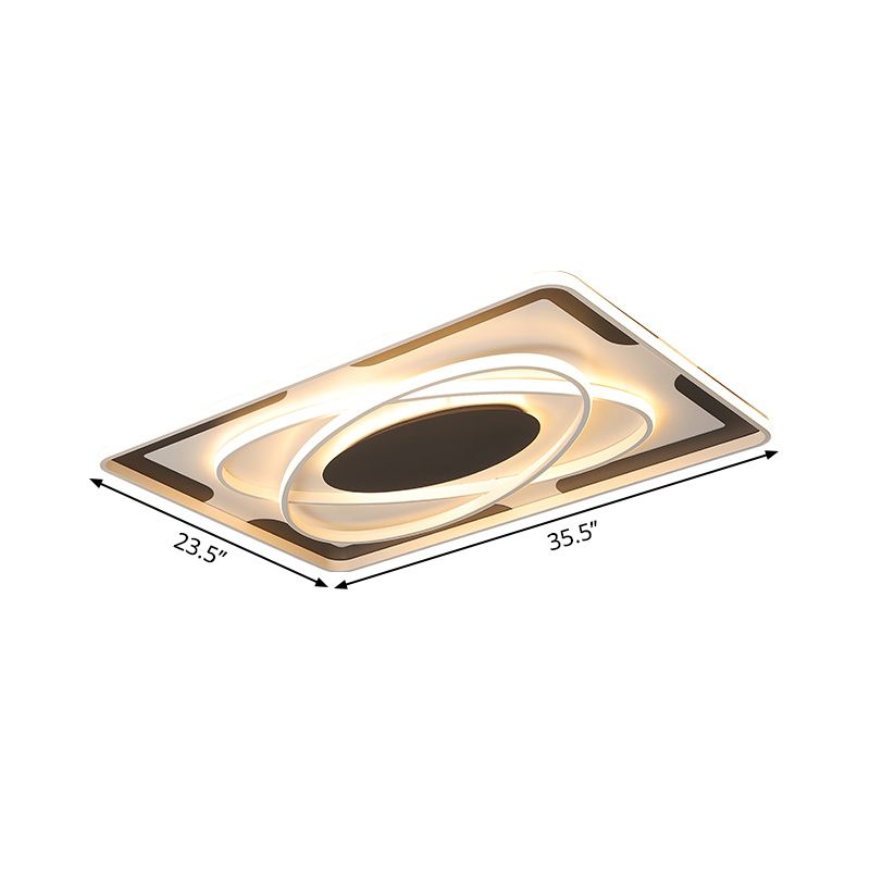 Integrierte Led Geometrische Bündelleuchte Modernes Metall Schwarz und Weiß Flush Ceiling Light in Warm/White, 18 "/23.5" /35.5 " W