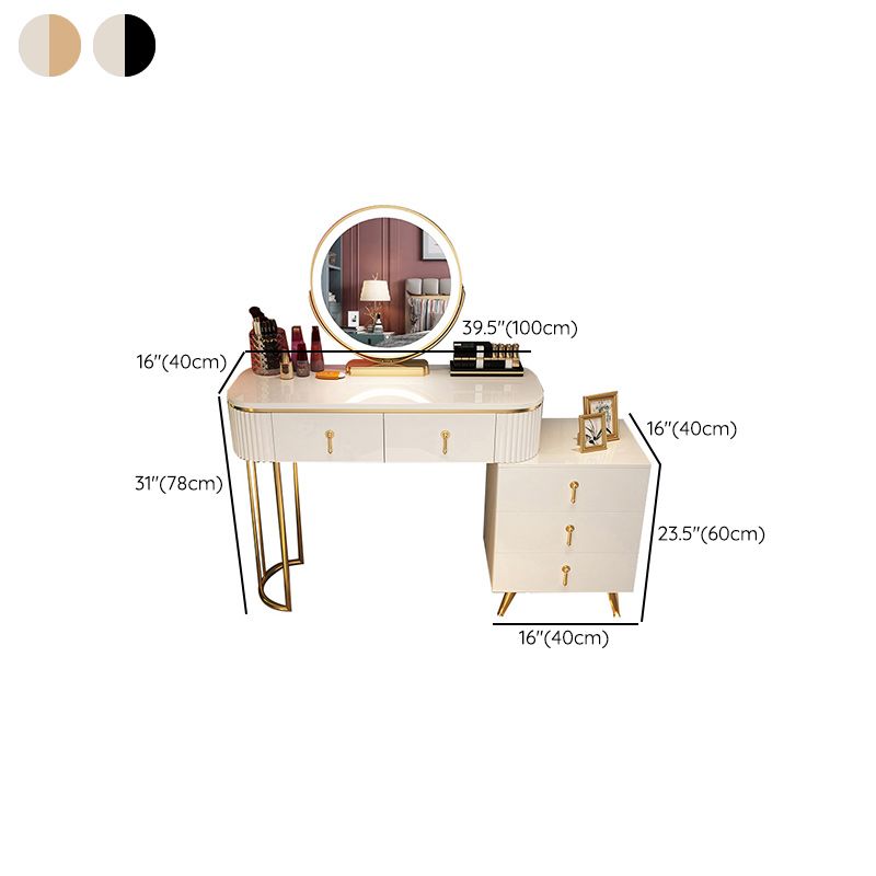 Wooden Makeup Counter Adjustable Mirror Vanity Dressing Table with Drawer