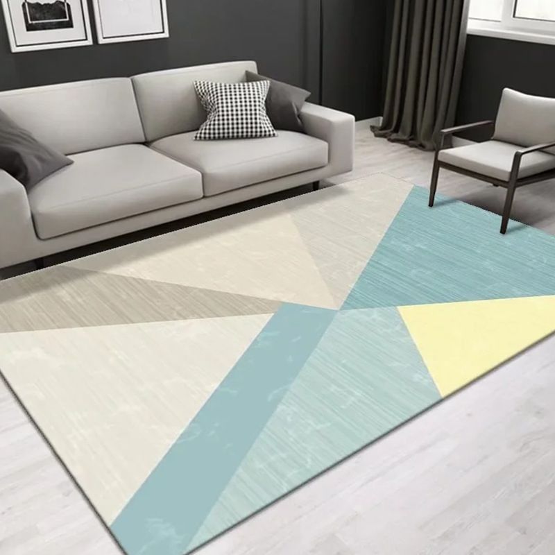 Modern Indoor Carpet Geometric Print Rug Polyester Stain Resistant Carpet for Home Decor