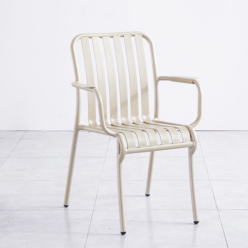Metal Dining Side Chair Modern Patio Dining Armchair Set of 1/2/4/6/8