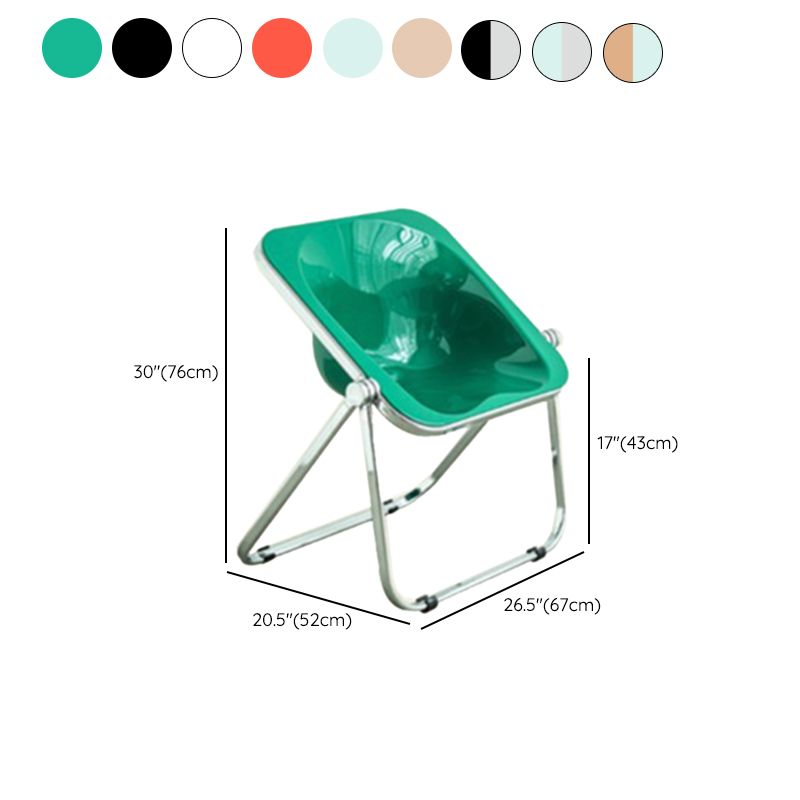 Folding Acrylic Dining Side Chair Metal Frame Indoor-Outdoor Chair