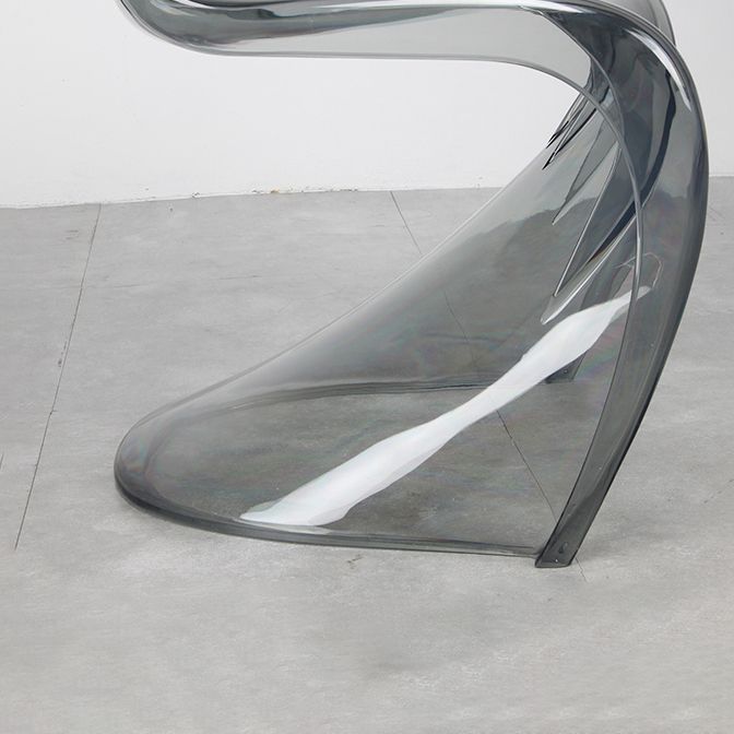 Contemporary Style Plastic Dining Armless Chair Curved Dining Solid Chair (Set of 4)