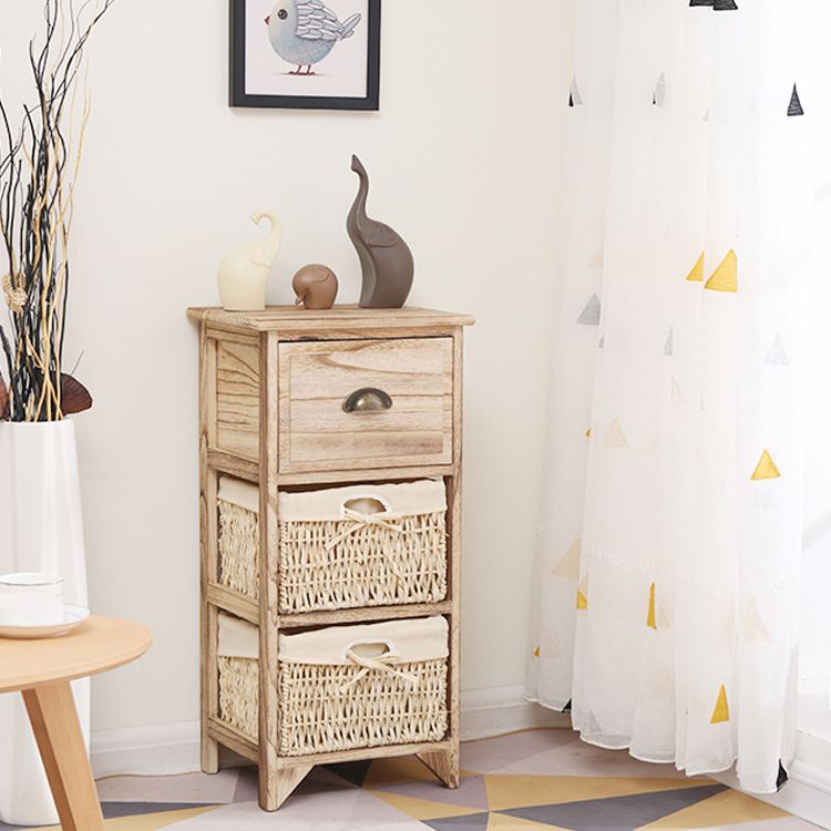 Contemporary Accent Chest with Drawers and Baskets in Natural