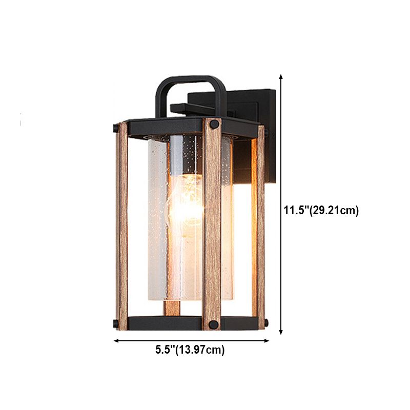Industrial Metal Wall Light Cage Shape 11.5" High Wall Sconce with Glass for Outdoors