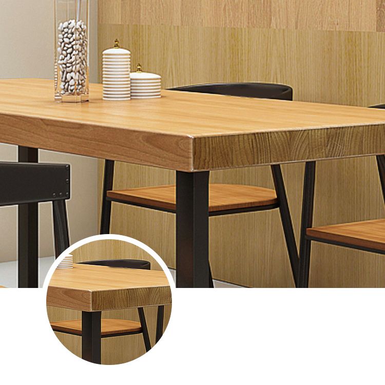 1/5 Pieces Rectangular Dining Table Set Industrial Style Wooden Dining Table with Chairs