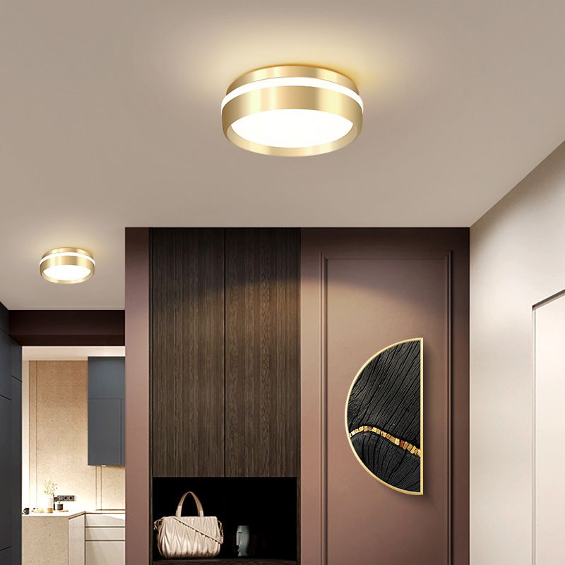 Gouden ronde inbouwlamp moderne stijl metalen LED inbouwverlichting voor slaapkamer