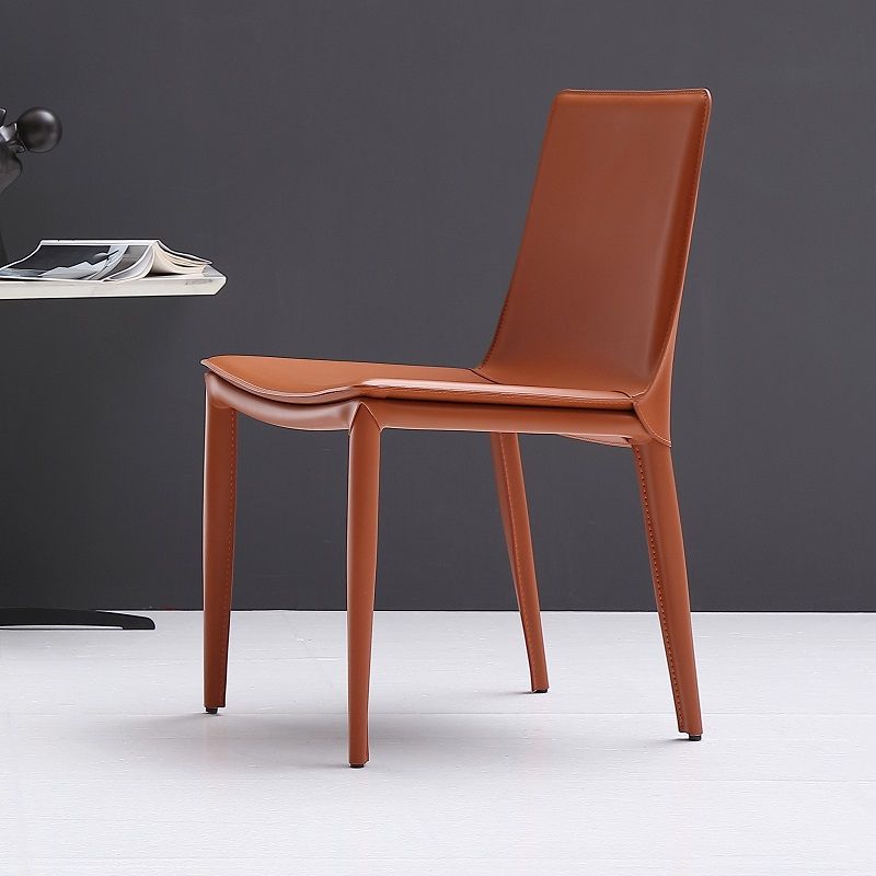 Sillas de comedor de cuero modernas Silla de comedor sin brazos para uso en restaurantes