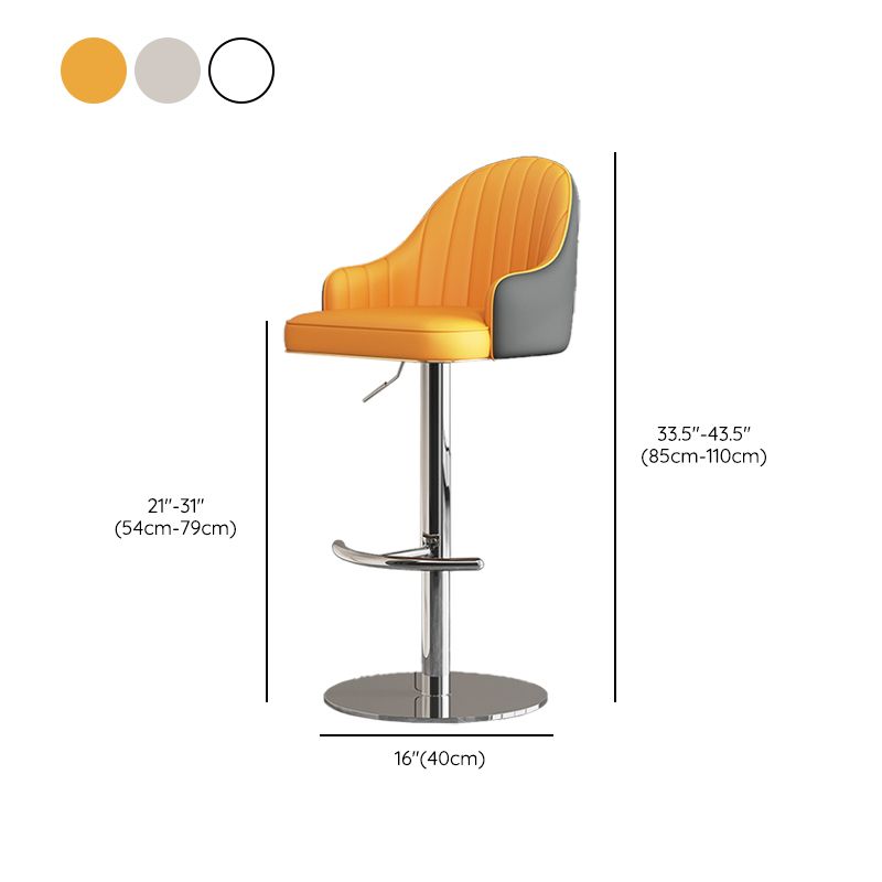 Industrial Backrest Elevatable Counter Stool Iron Cafe Bar Stool with Cushion and Pedal