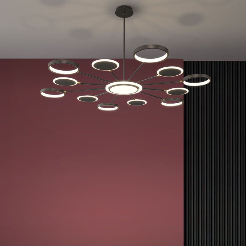 Contemporary Unique Iron LED Chandelier Light Fixtures Multi Head Hanging Chandelier for Restaurant