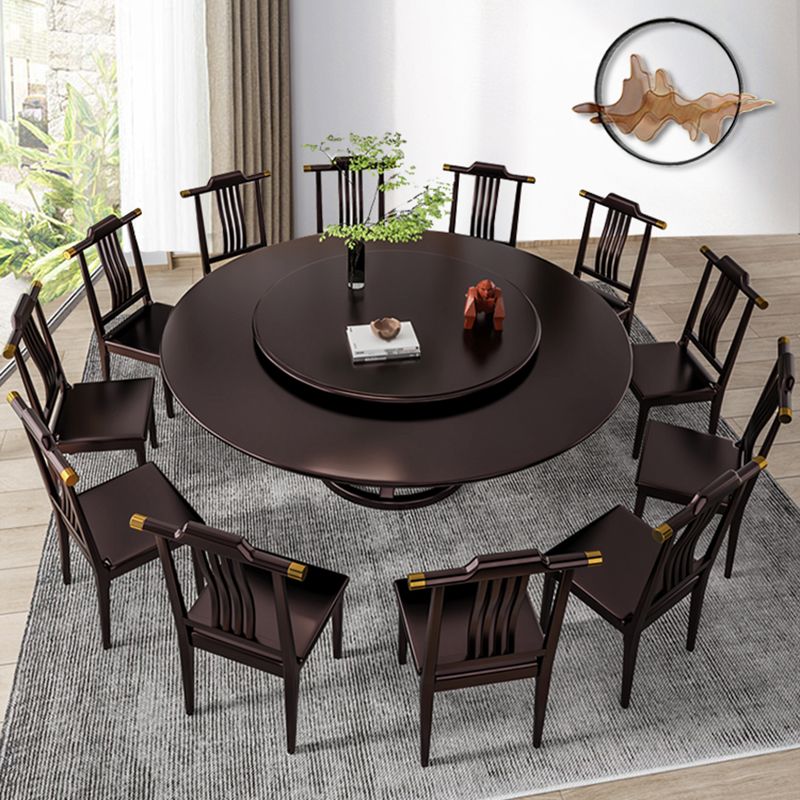 Rubberwood Dining Table Round Pedestal Dinner Table for Dining Room