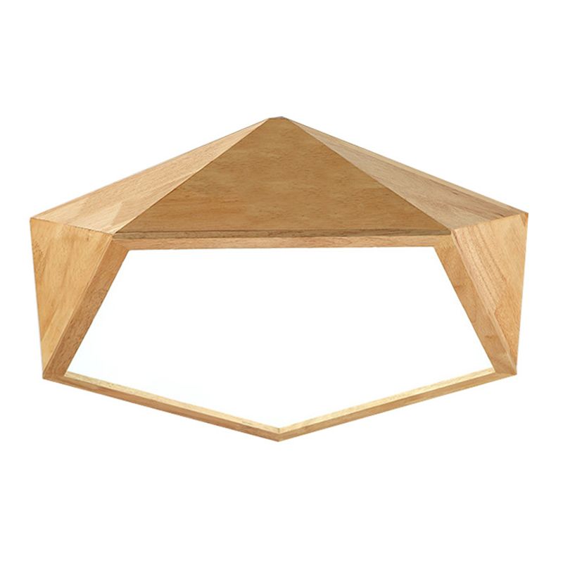 Pentagon Hout Flush Mount Plafond Lamp Fixture Nordic Dining Room Flush Mount Verlichting Armaturen