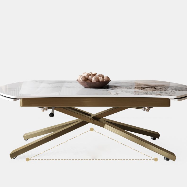 Glam 4 Legs Cocktail Table Single Stone Coffee Cocktail Table