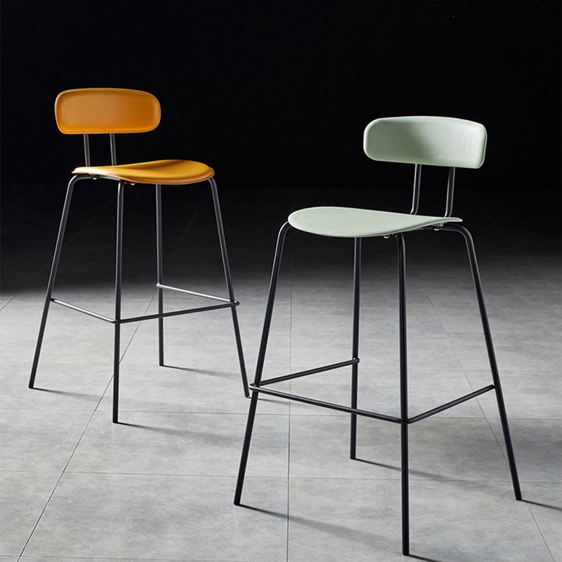 Nordic Style Leather Seat Backrest Bar Chair Front Desk High Chair