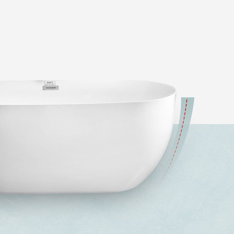 Bathroom Acrylic Oval Bathtub Soaking Tubs without Base in White