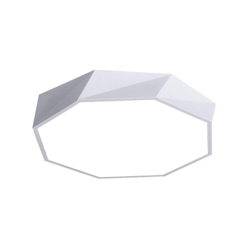 Lámpara de techo LED con forma octogonal moderna, soporte empotrado de 1 luz de hierro para comedor y dormitorio
