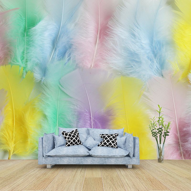 Beautiful Feather Mural Wallpaper Mildew Resistant Children's Room Mural Wall Art