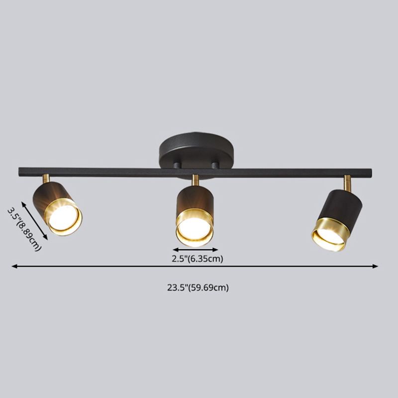 Nordische zylindrische Metallschienenstrahler, halbbündige Deckenschienenbeleuchtung für das Foyer