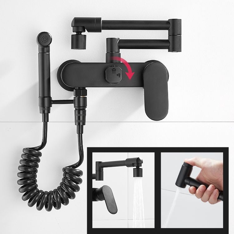 Modern One Handle Wall Mounted Pot Filler Low Profile Filler