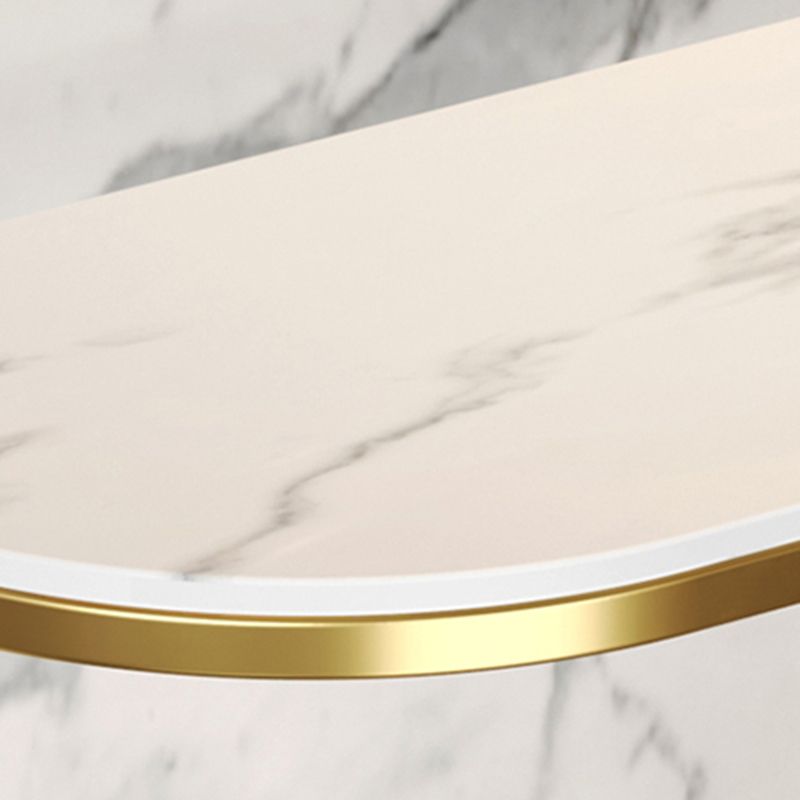 Metal Base Console Table with Half Moon Stone Top for Hall 11.81"
