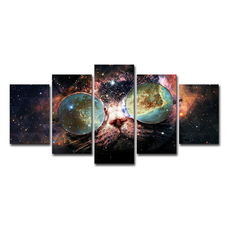 Outer Space Wall Decor Black Canvas Painting Multi-Piece, Multiple Sizes Options