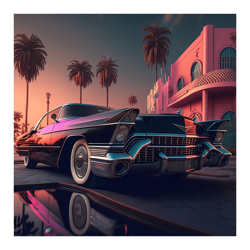 Car Illustration Pattern Mural Moistureproof for Living Room and Bedroom Decoration