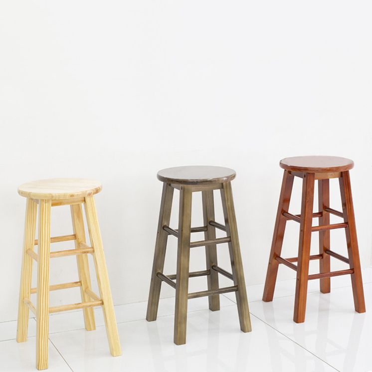 Taburete moderno de barra sin brazo sin espalda con pedal de madera con pedal de madera