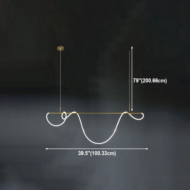 Lámpara colgante de restaurantes de 1 luz de la isla lineal moderna con sombra de gel de sílice
