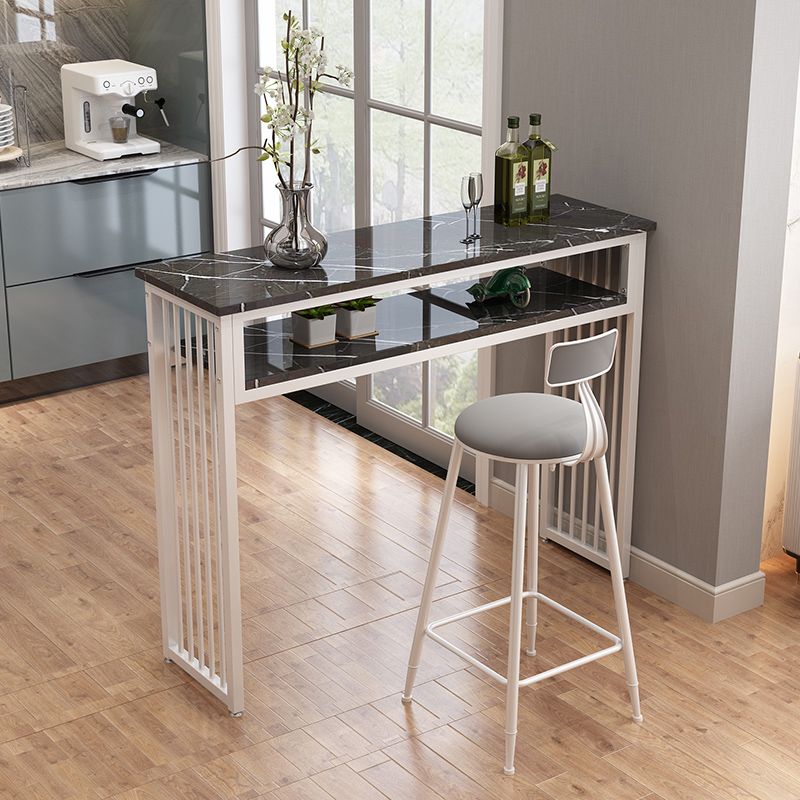 Modern Style Wood Bar Stool Table Rectangle Bar Table for Cafe
