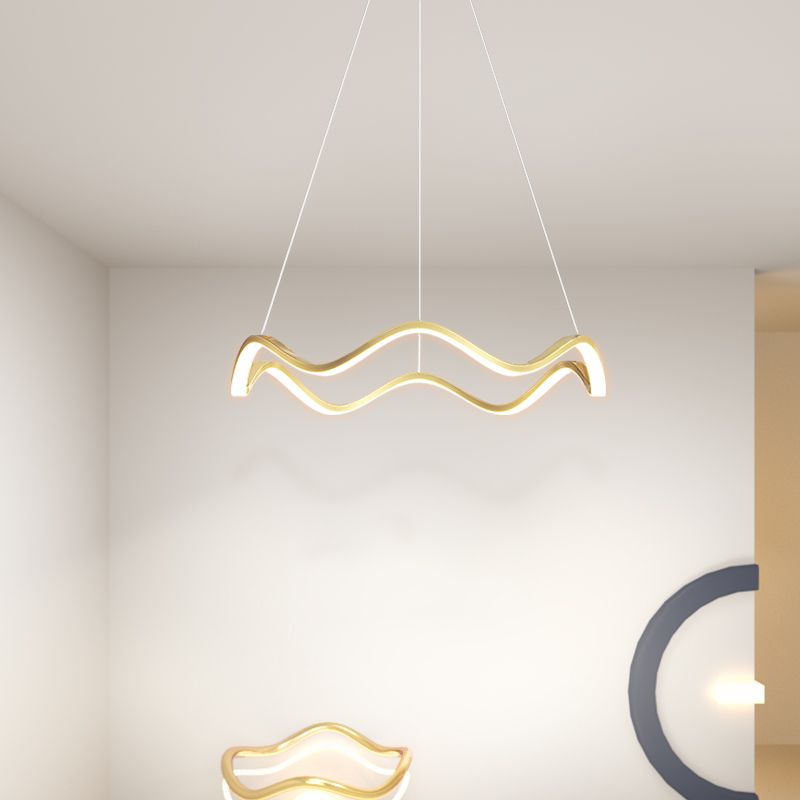 Metalen hangende lamp led hanglamp voor woonkamer met silicagel schaduw