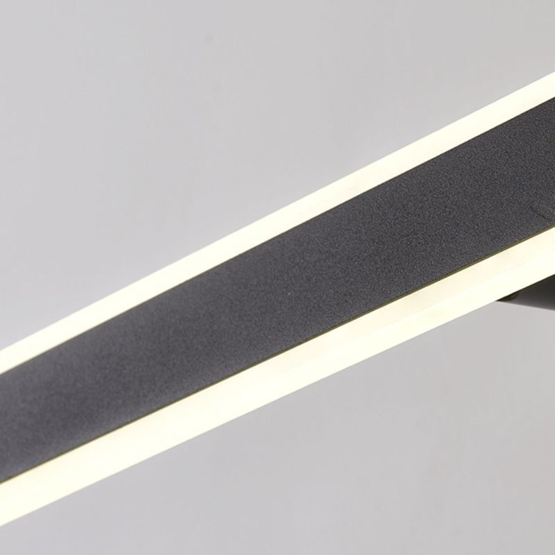 Modern Metal Vanity Light Black Straight LED Mirror Light for Bathroom