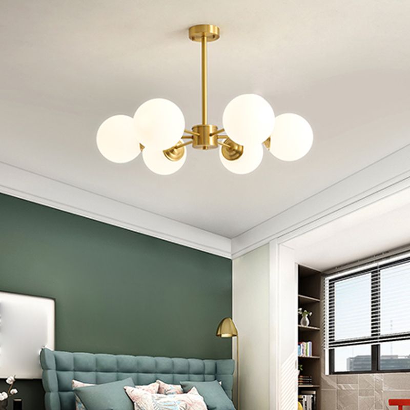 Globe Glass Modernistische kroonluchter Gold Sputnik hanglamp voor woonkamer