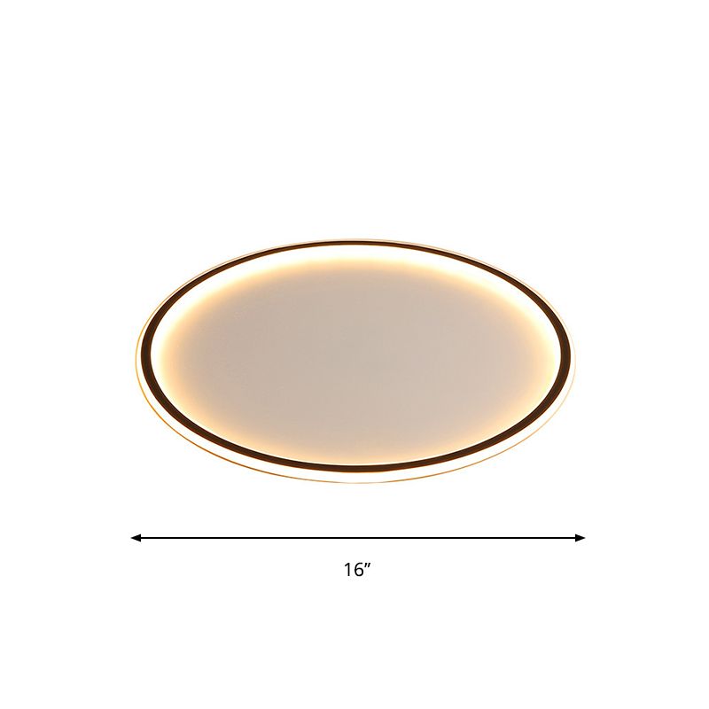 Éclairage encastré à disque ultra-mince, plafonnier LED en acrylique Simple pour salon, largeur 16/19.5/23.5 pouces, noir
