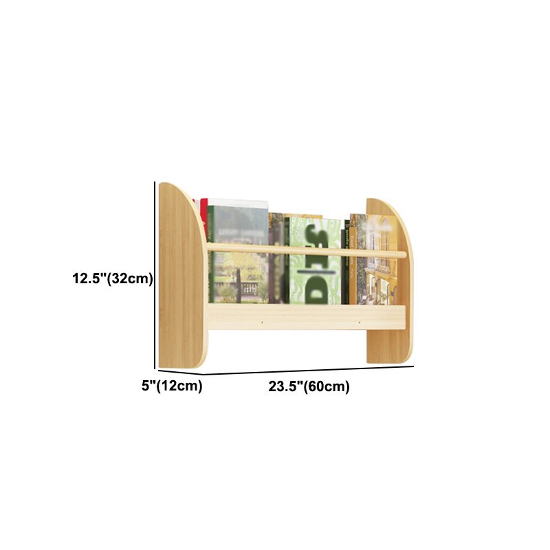 Contemporary Wall Unit Bookshelf Natural Pine Wood Bookcase for Bedroom