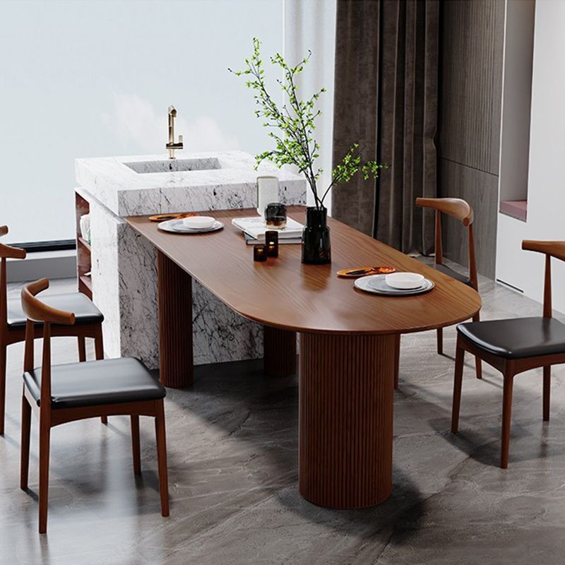 Contemporary Free Form Dining Table Solid Wood Dining Table for Kitchen