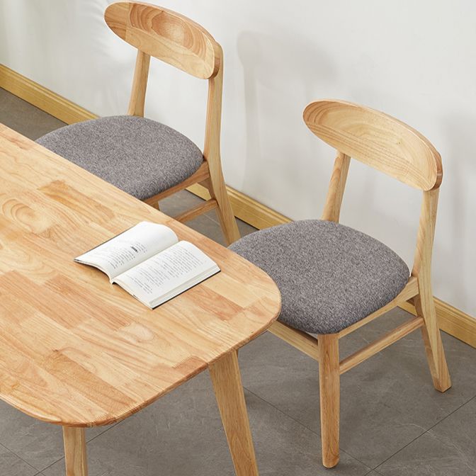 Chaise d'appoint de salle à manger moderne en bois avec coussin, chaise d'appoint à dossier ouvert pour la cuisine