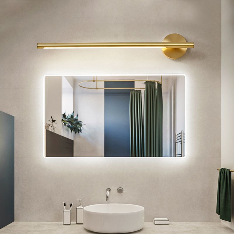 Moderner minimalistischer Stil linearer Flush -Berg -Wandleuchter Kupferwand montiertes Waschtischleuchten im goldenen Finish