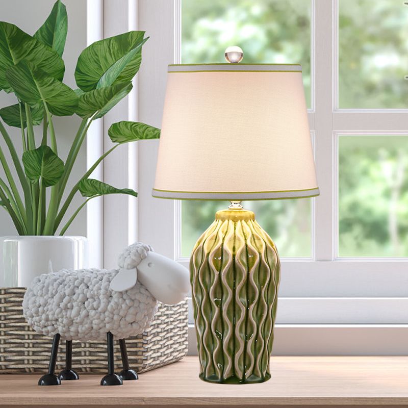 1 tête de lecture en céramique Light Light Rural Rural / Green Twist à motif de poterie de poterie LIGNE LIGNE AVEC OBUITION