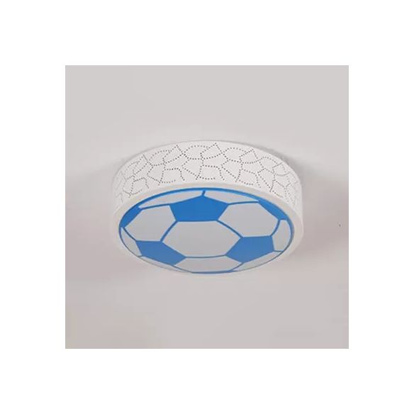 Plafoniera da calcio piatta in metallo, camera da letto per bambini, bagno, sport, luce creativa da incasso